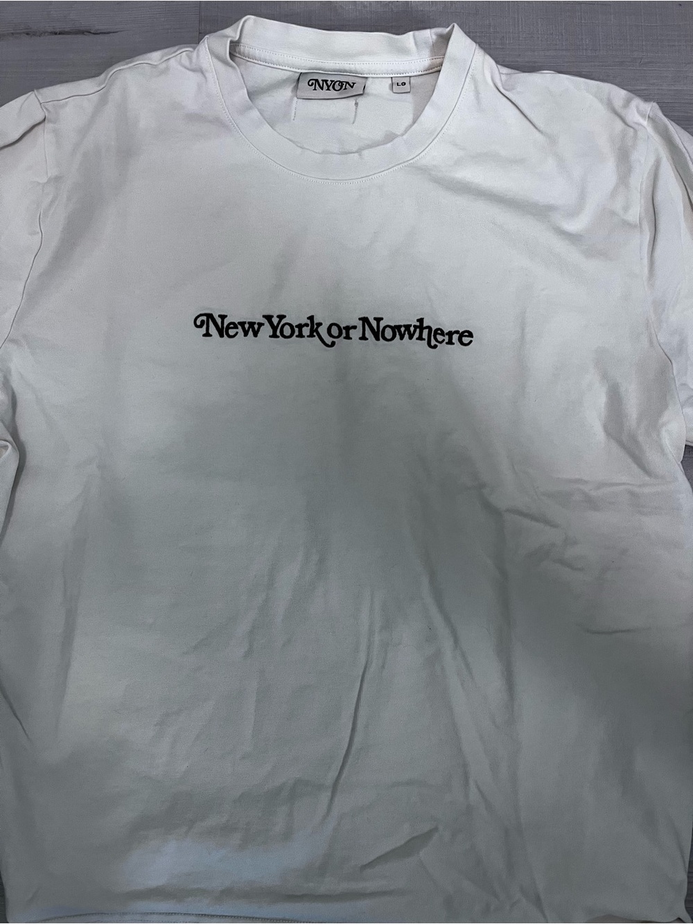 NYON White Graphic Crewneck Tee - New York or Nowhere